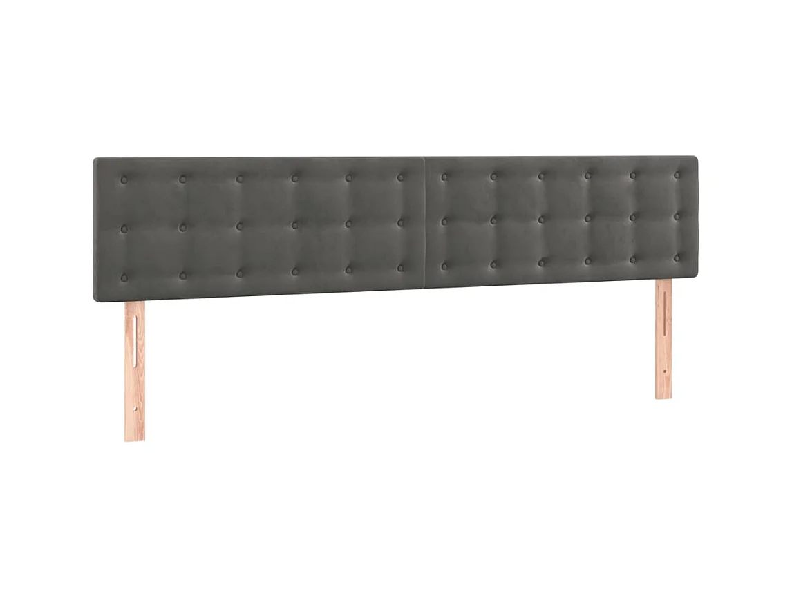 Têtes de lit 2 pcs Gris foncé 90x5x78/88 cm Velours POI72445 BonneVie Meuble
