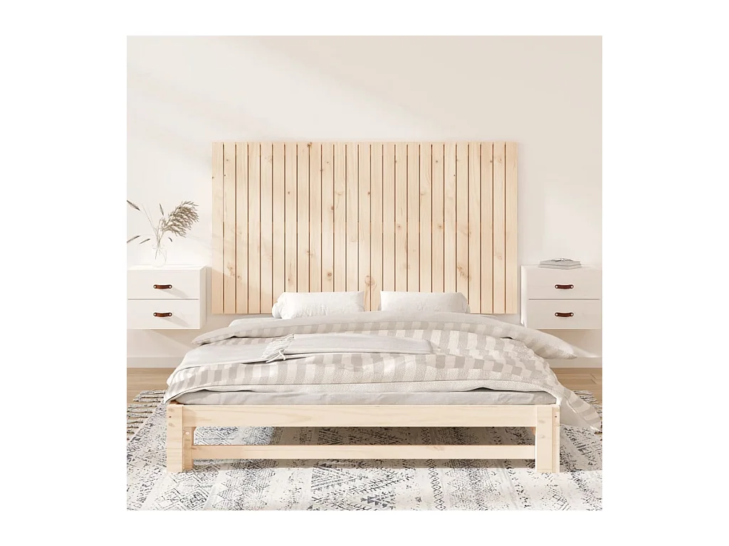 Cabeceira de parede 159,5x3x90 cm madeira de pinho maciça PT740259
