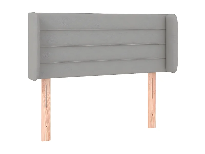 Testiera | Testata del letto ad Orecchio Grigio Chiaro 93x16x78/88 cm in Tessuto