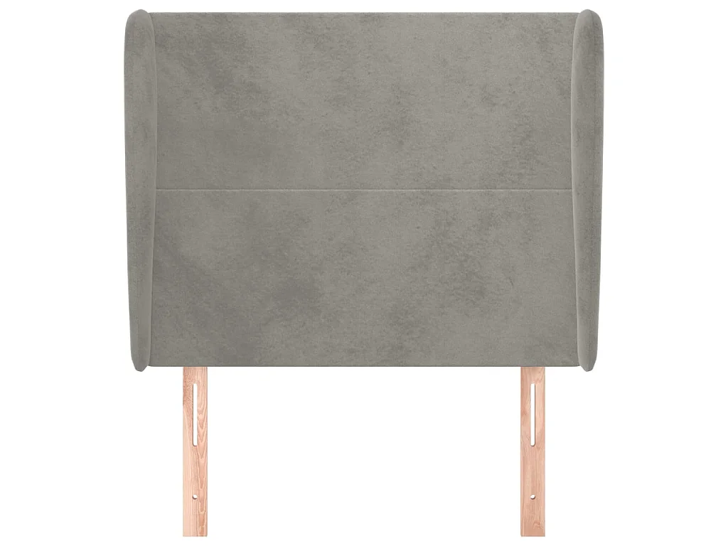 Kopfteil,Bettkopfteil mit Ohren Hellgrau 93x23x118/128 cm Samt -gkd352132
