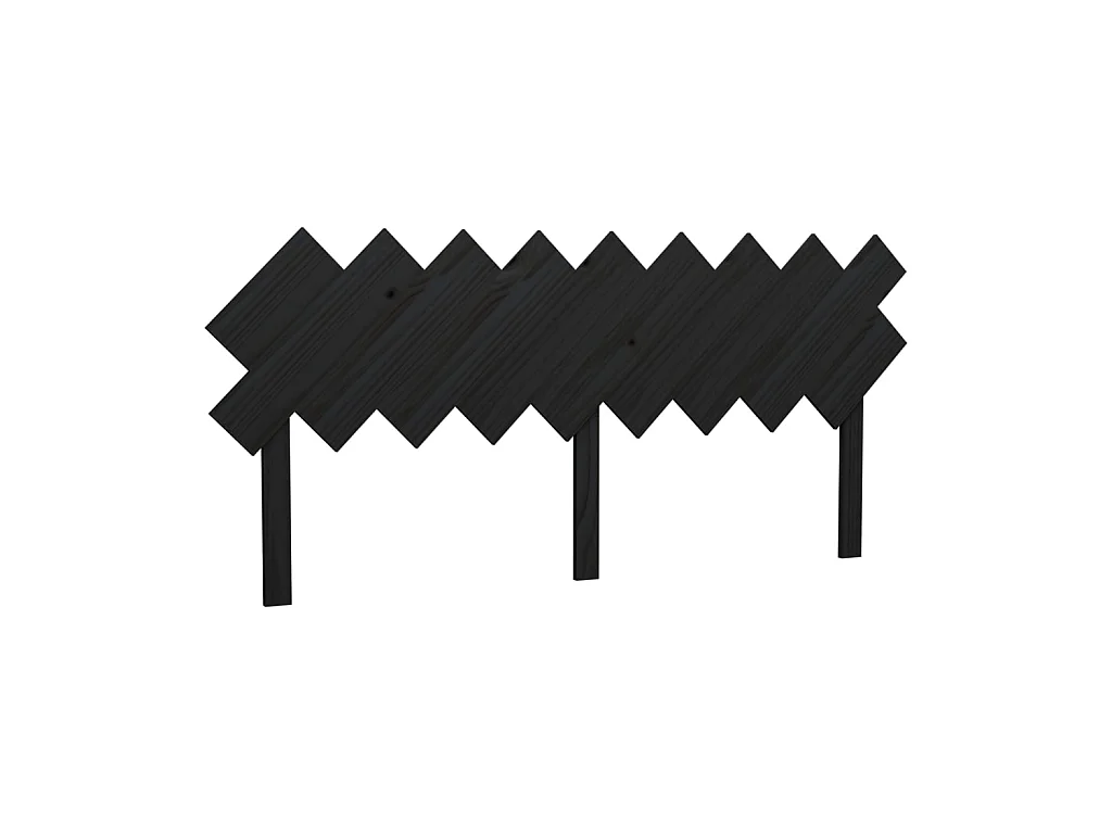 Tête de lit Noir 178x3x80,5 cm Bois massif de pin POI95945 BonneVie Meuble
