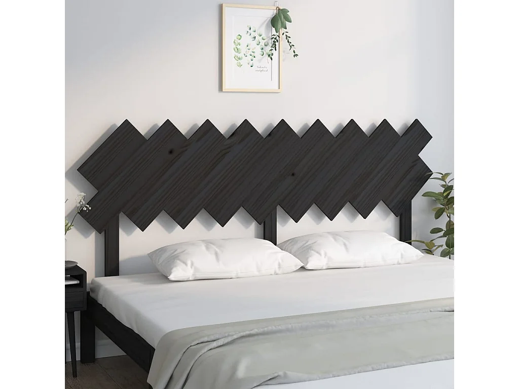 Cabeceira de cama 178x3x80,5 cm pinho maciço preto PT406180