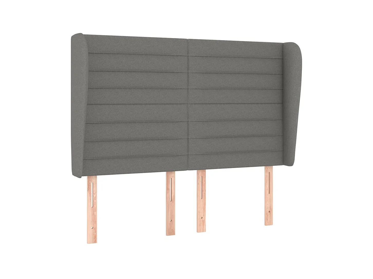 Tête de lit avec oreilles Gris foncé 147x23x118/128 cm Tissu POI12570 BonneVie Meuble