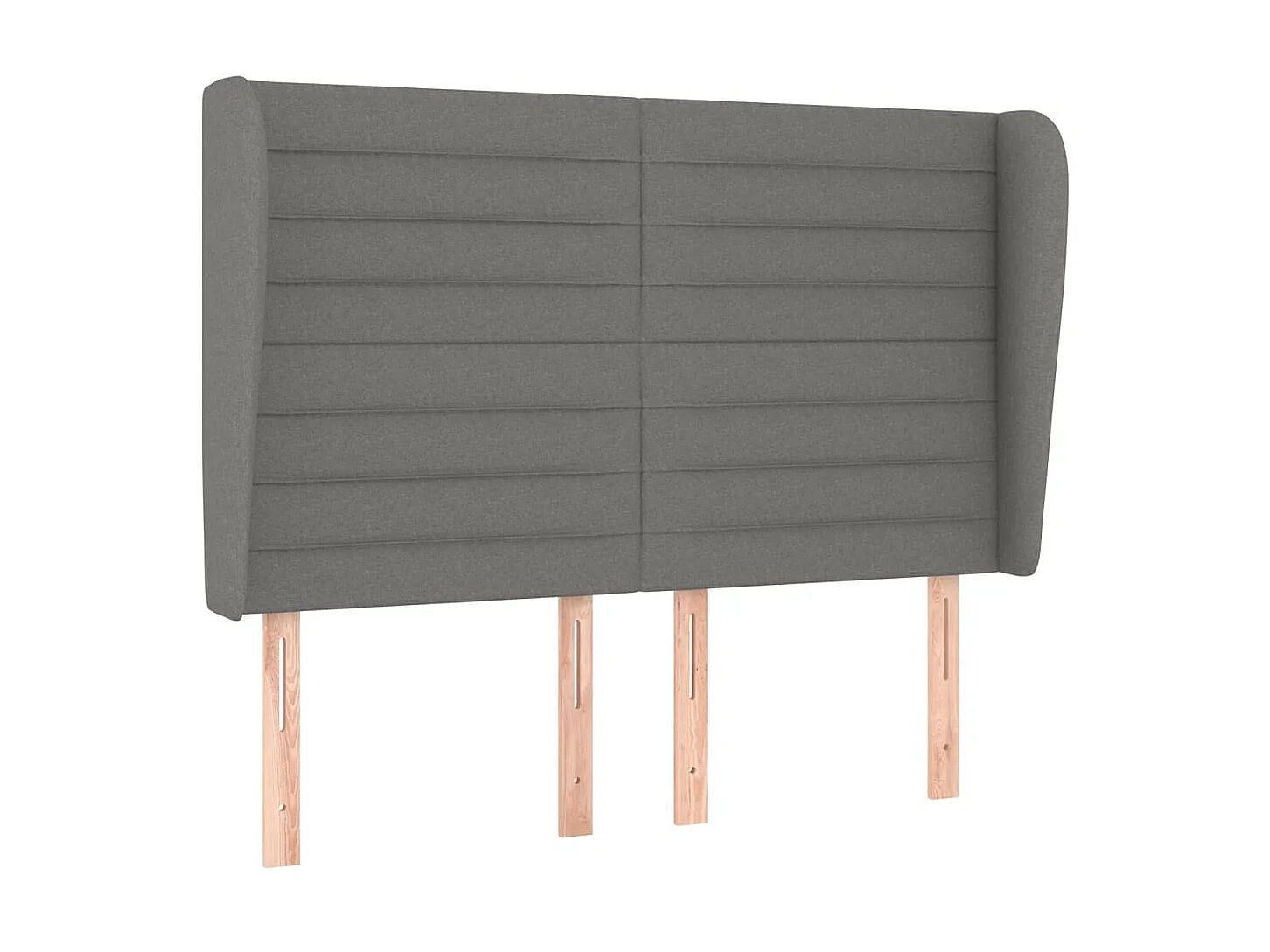 Tête de lit avec oreilles Gris foncé 147x23x118/128 cm Tissu POI12570 BonneVie Meuble