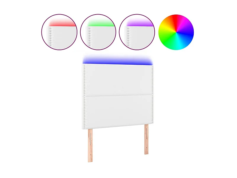 Tête de lit à LED Blanc 100x5x118/128 cm Similicuir POI29122 BonneVie Meuble