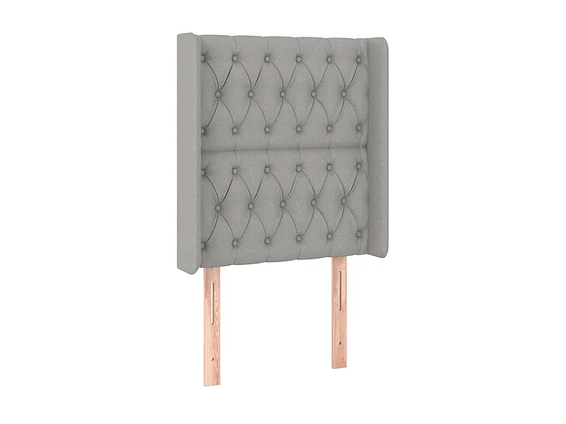 Tête de lit avec oreilles Gris clair 83x16x118/128 cm Tissu POI62227 BonneVie Meuble
