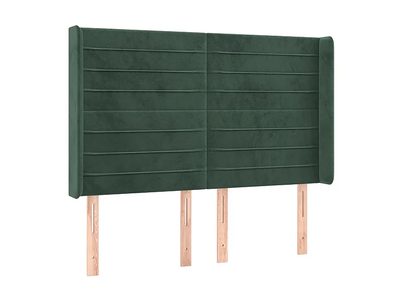 Kopfteil,Bettkopfteil mit Ohren Dunkelgrün 147x16x118/128 cm Samt -gkd386290