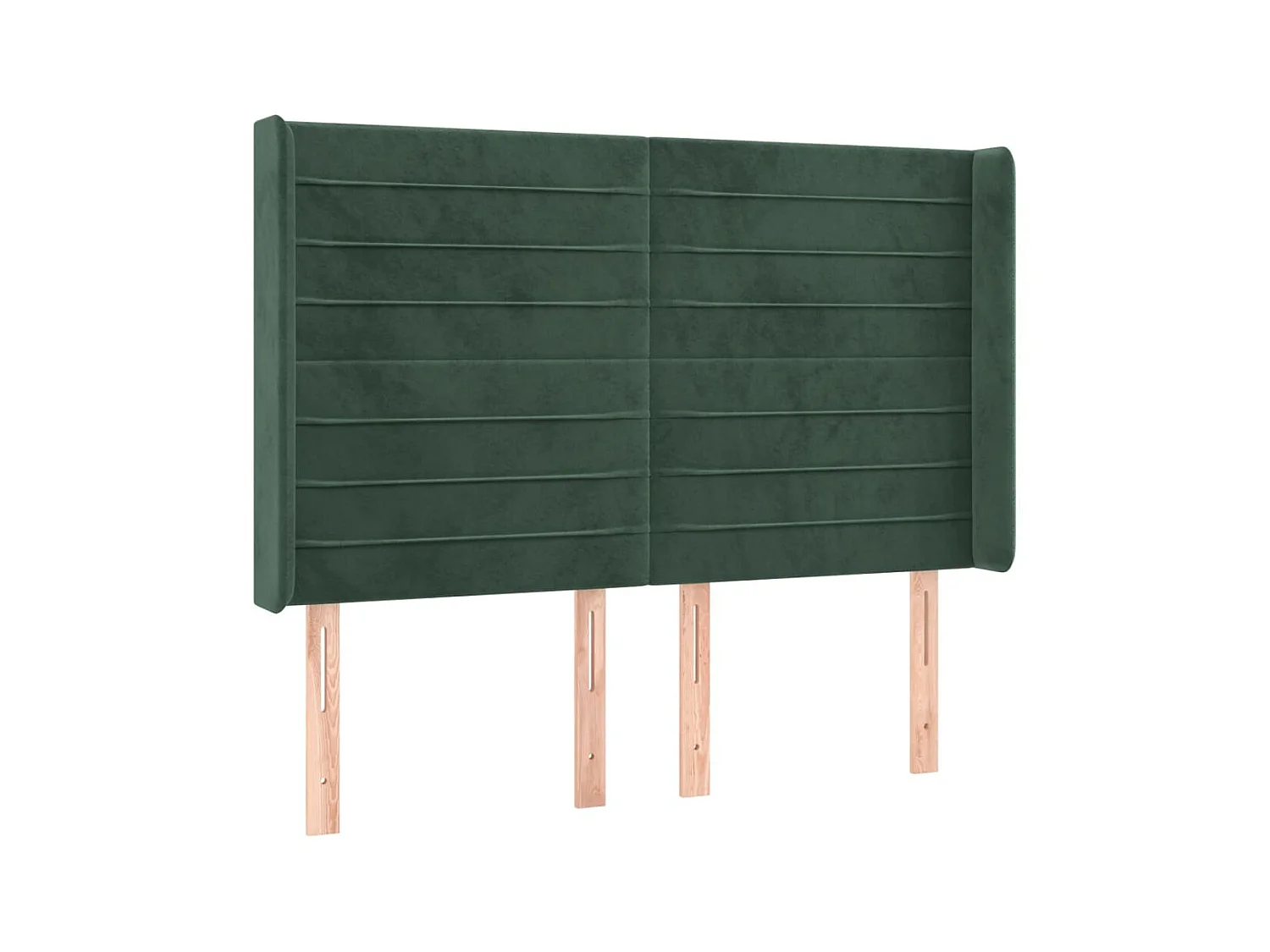 Tête de lit avec oreilles Vert foncé 147x16x118/128 cm Velours POI65092 BonneVie Meuble