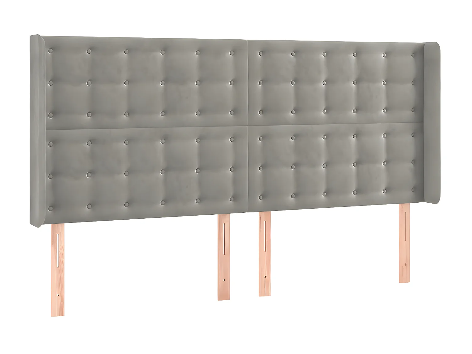 Kopfteil,Bettkopfteil mit Ohren Hellgrau 163x16x118/128 cm Samt -gkd552634