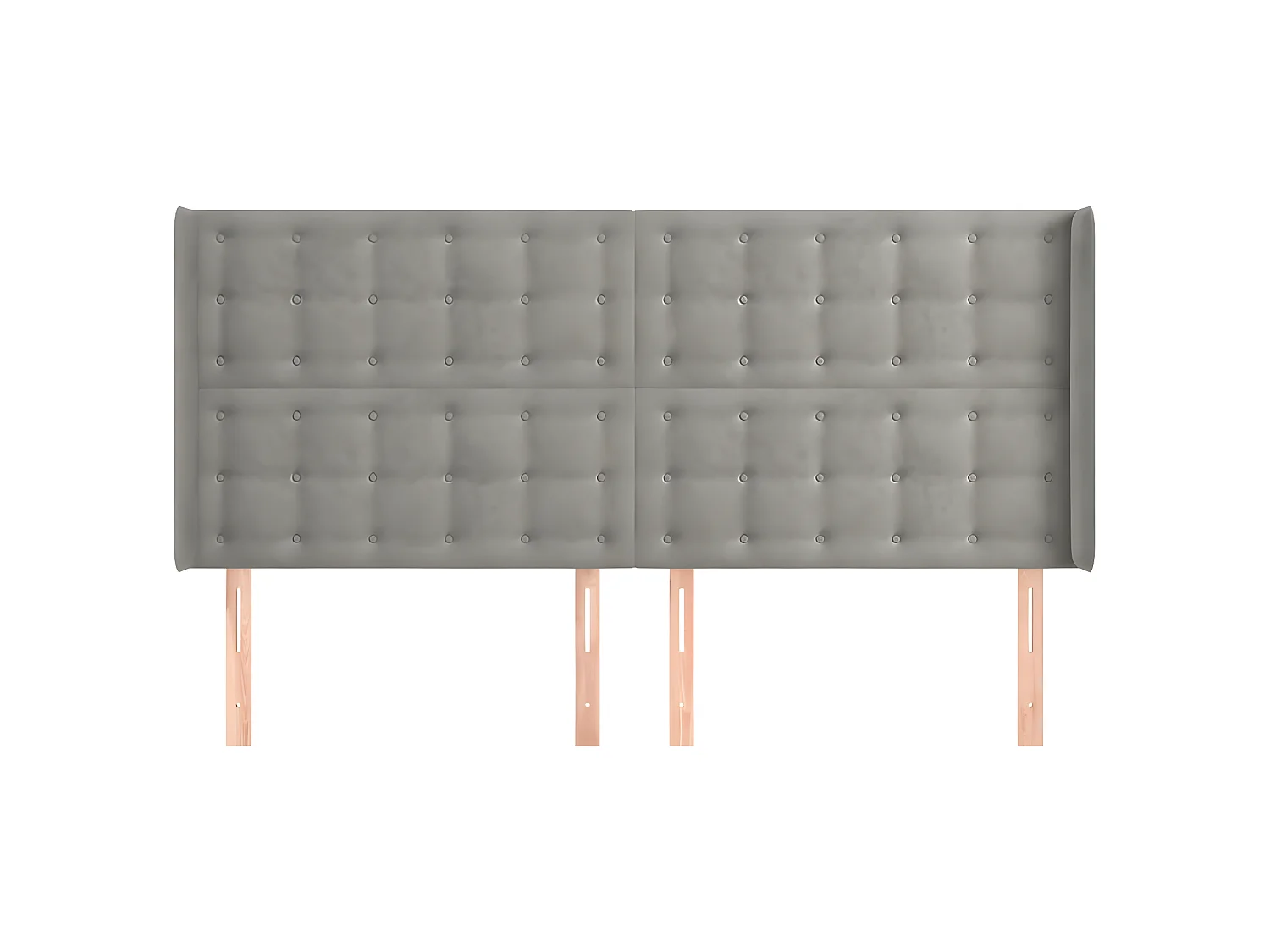 Tête de lit avec oreilles Gris clair 163x16x118/128 cm Velours POI84201 BonneVie Meuble