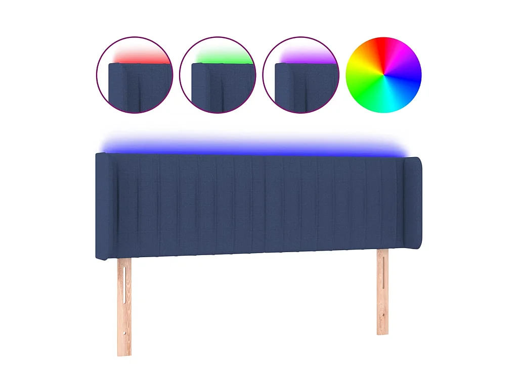 Testiera | Testata del letto a LED Blu 147x16x78/88 cm in Tessuto