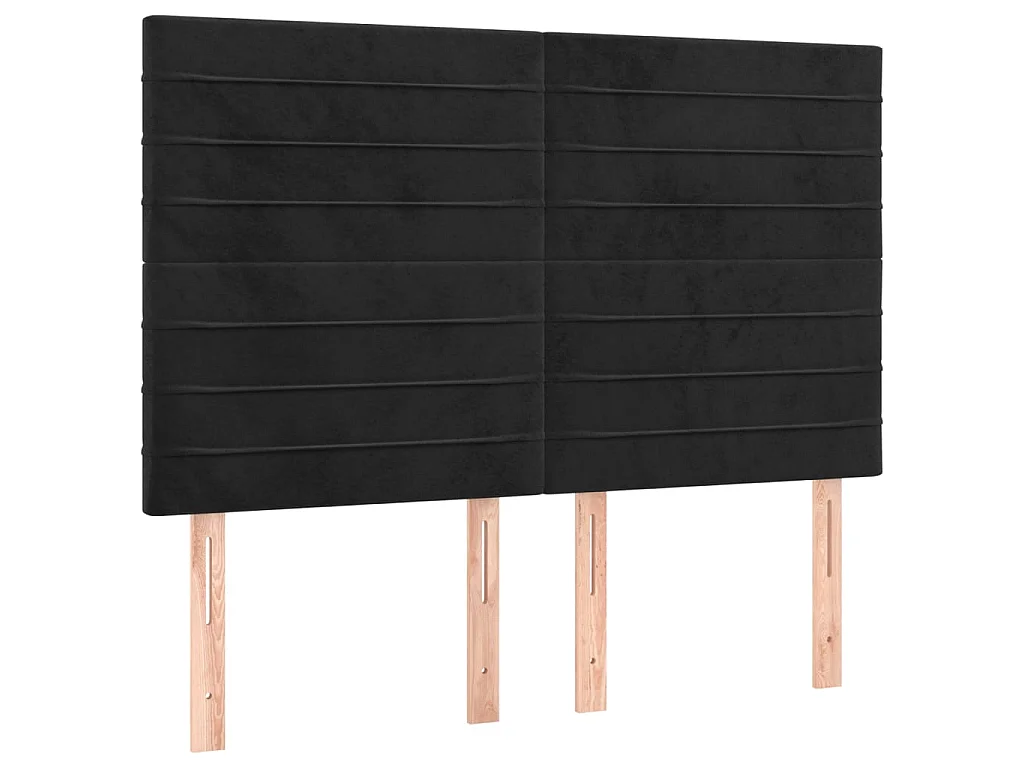 Tête de lit à LED Noir 144x5x118/128 cm Velours POI36261 BonneVie Meuble