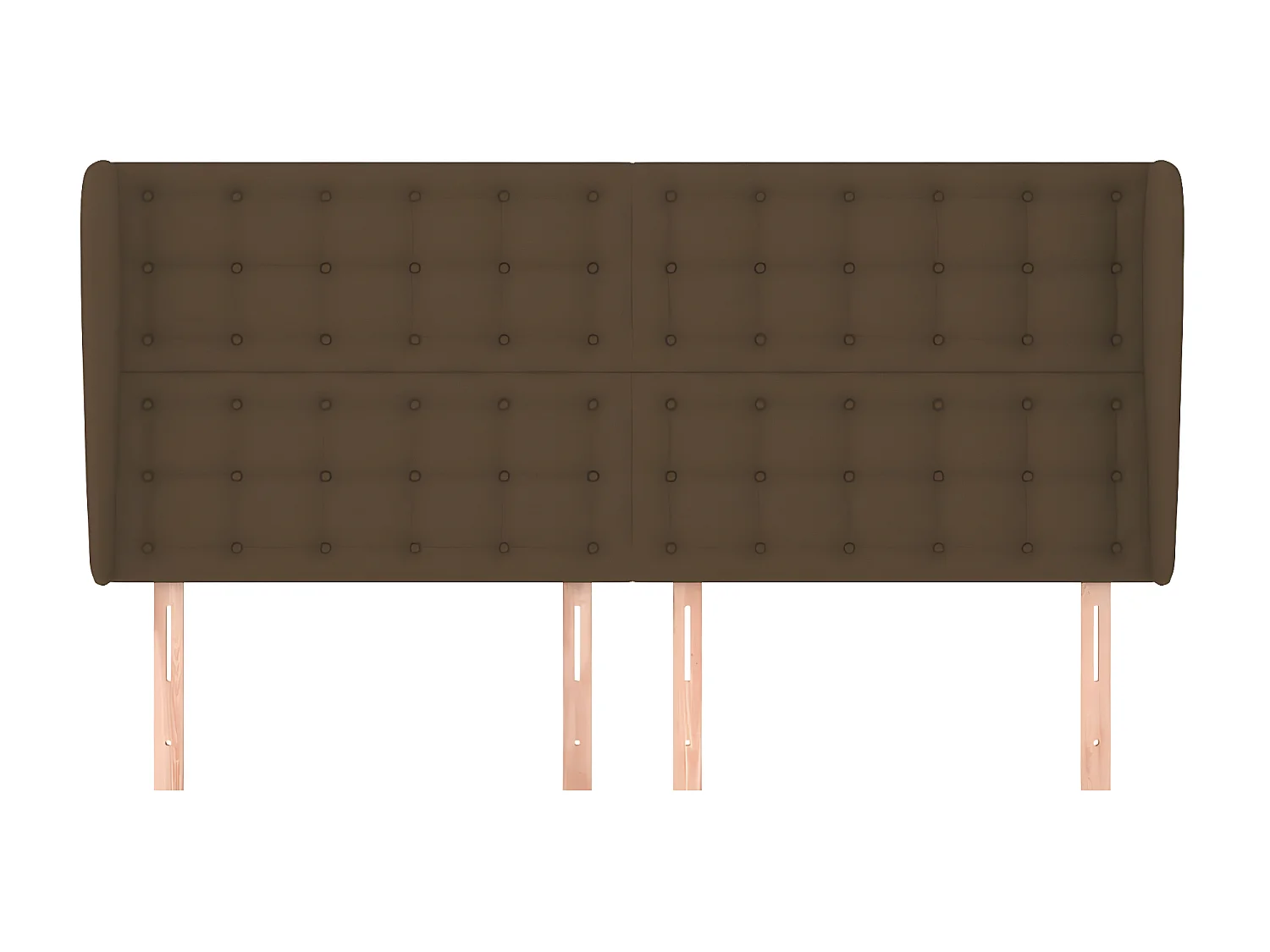 Testiera ad Orecchio Marrone Scuro 163x23x118/128 cm in Tessuto CFW308167