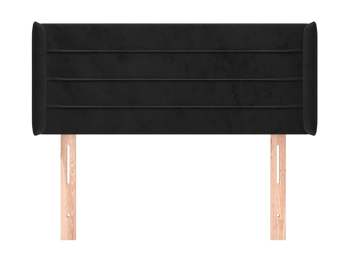 Tête de lit avec oreilles Noir 93x16x78/88 cm Velours POI99257 BonneVie Meuble