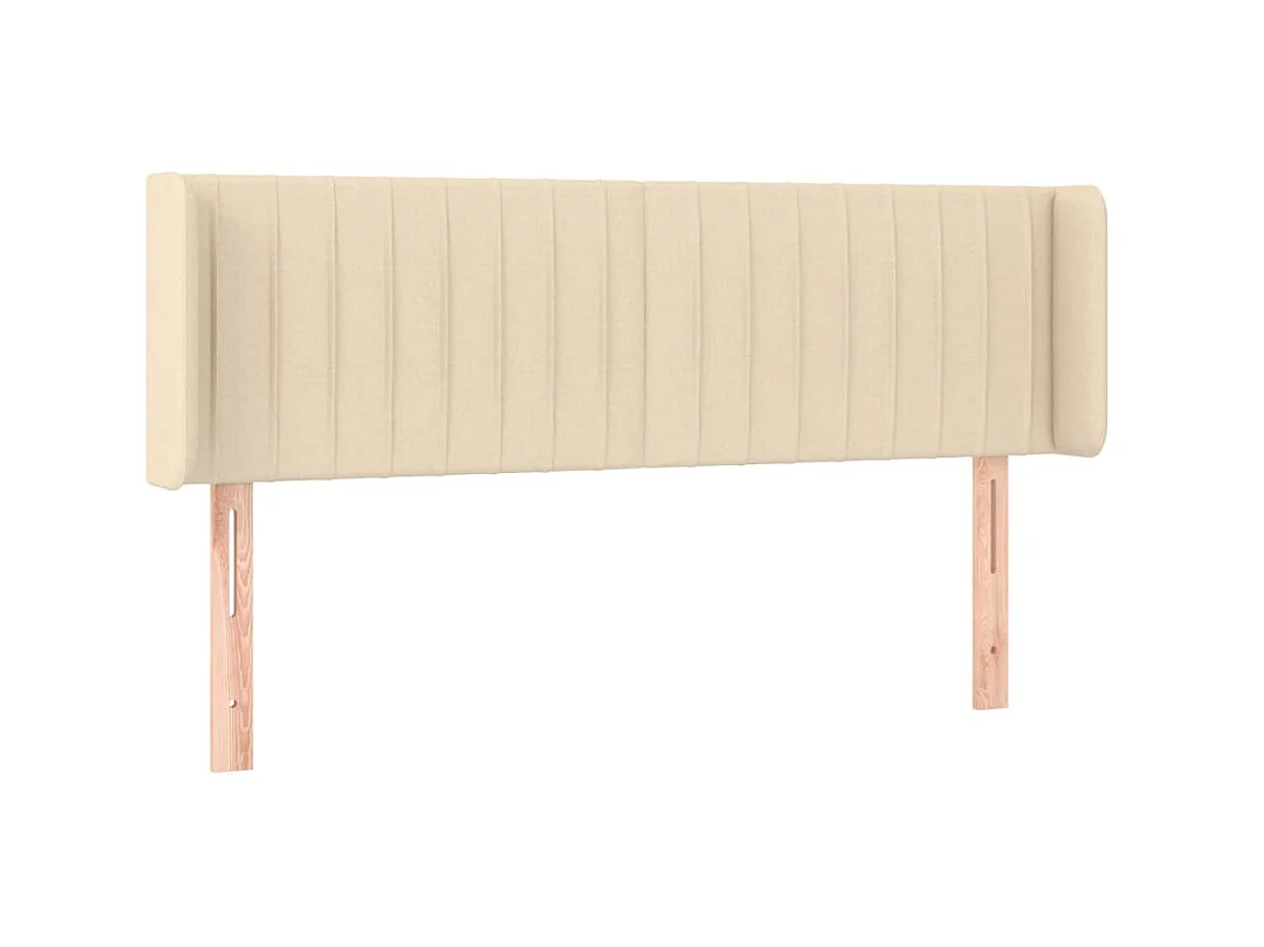 Tête de lit avec oreilles Crème 147x16x78/88 cm Tissu POI32805 BonneVie Meuble