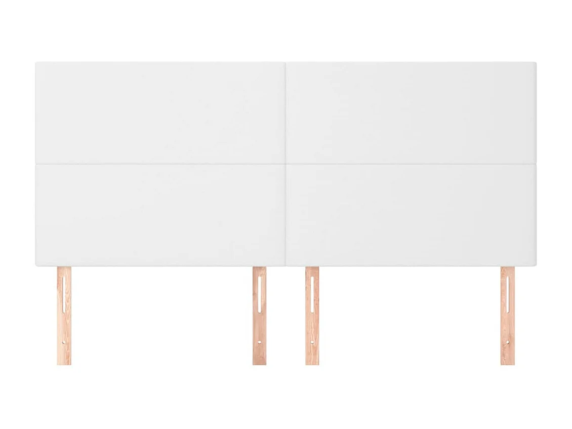 Cabeceros 4 unidades de cuero sintético blanco 100x5x78/88 cm ES79400