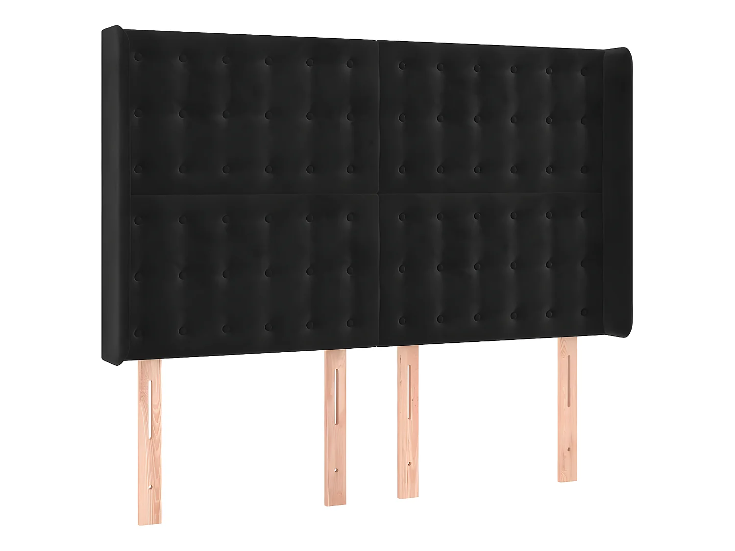 Kopfteil,Bettkopfteil mit Ohren Schwarz 147x16x118/128 cm Samt -gkd489204