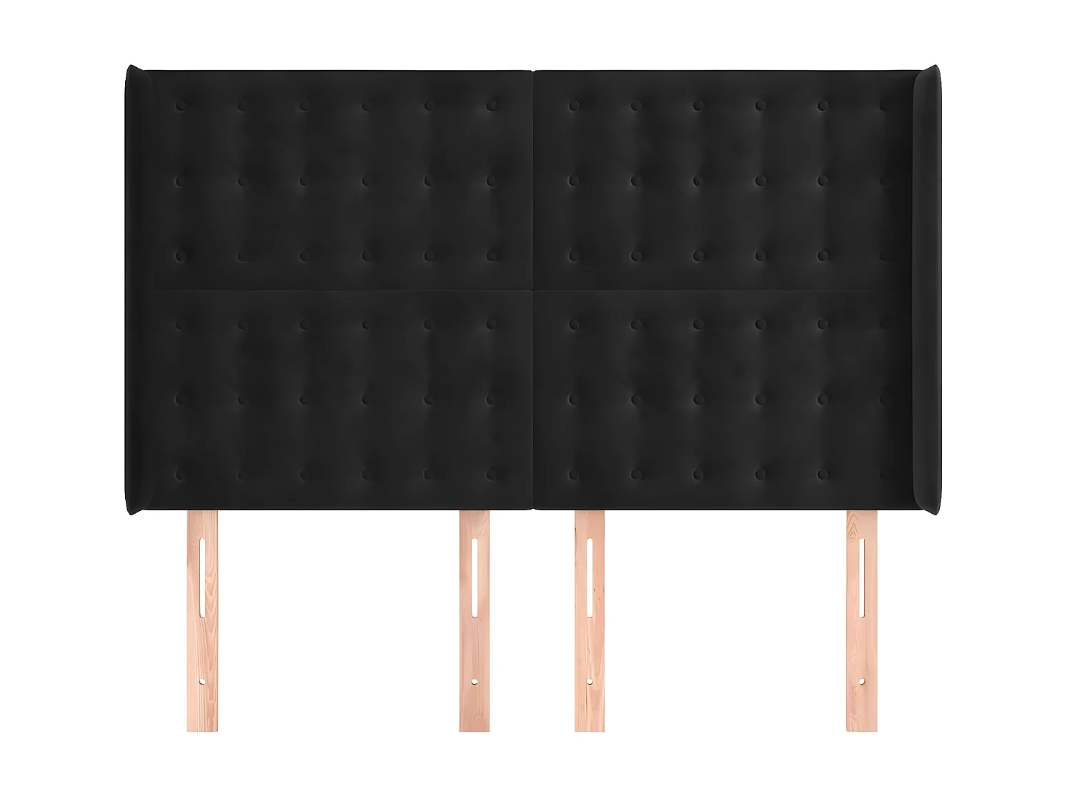 Kopfteil,Bettkopfteil mit Ohren Schwarz 147x16x118/128 cm Samt -gkd489204