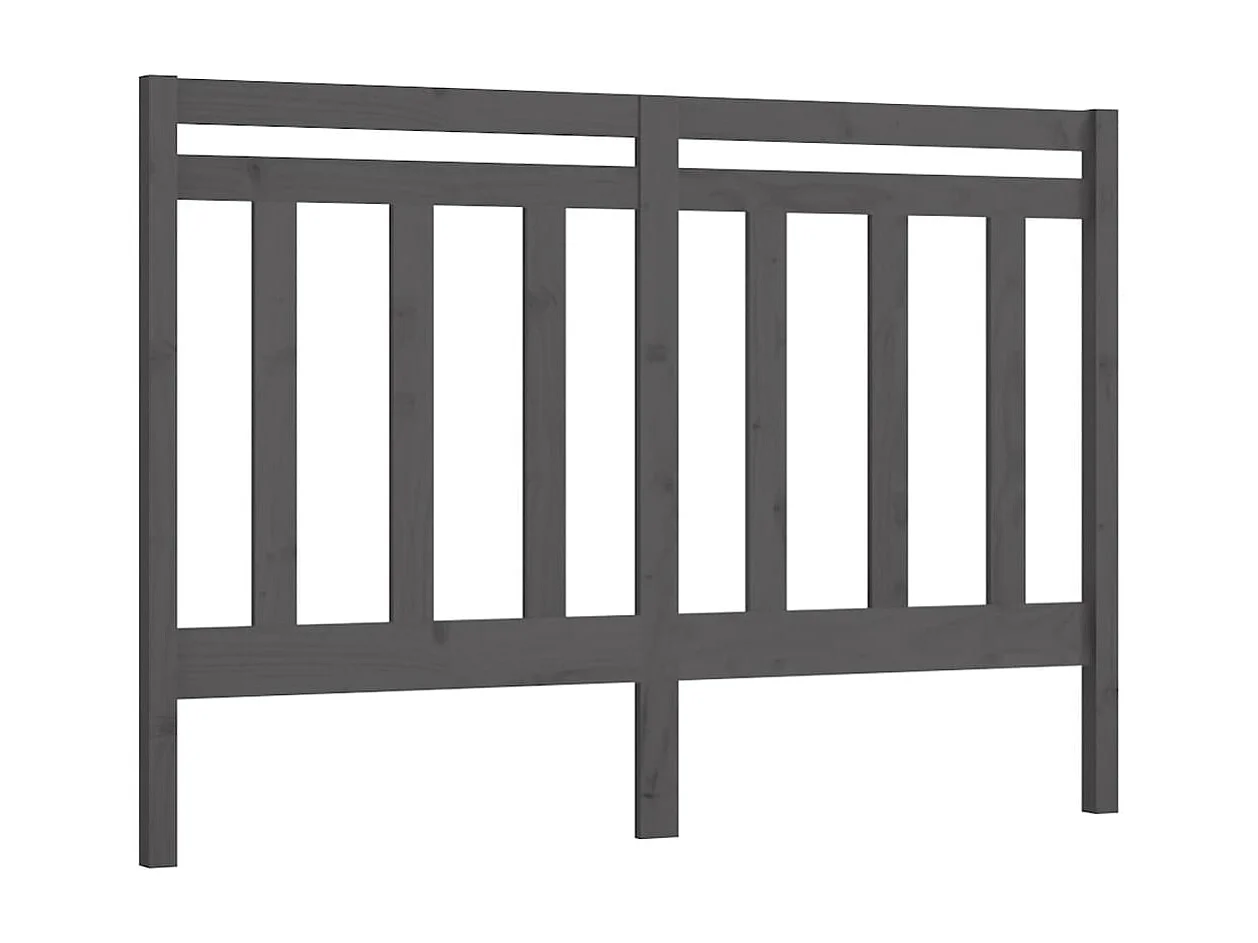 Testiera | Testata del letto per Letto Grigia 146x4x100 cm Legno Massello di Pino