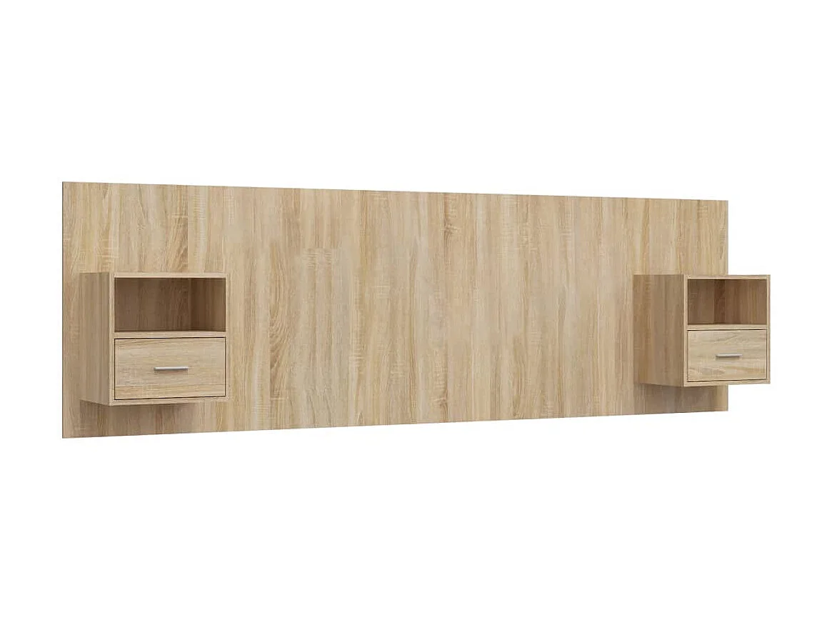 Tête de lit avec armoires Chêne sonoma Bois d'ingénierie POI52307 BonneVie Meuble