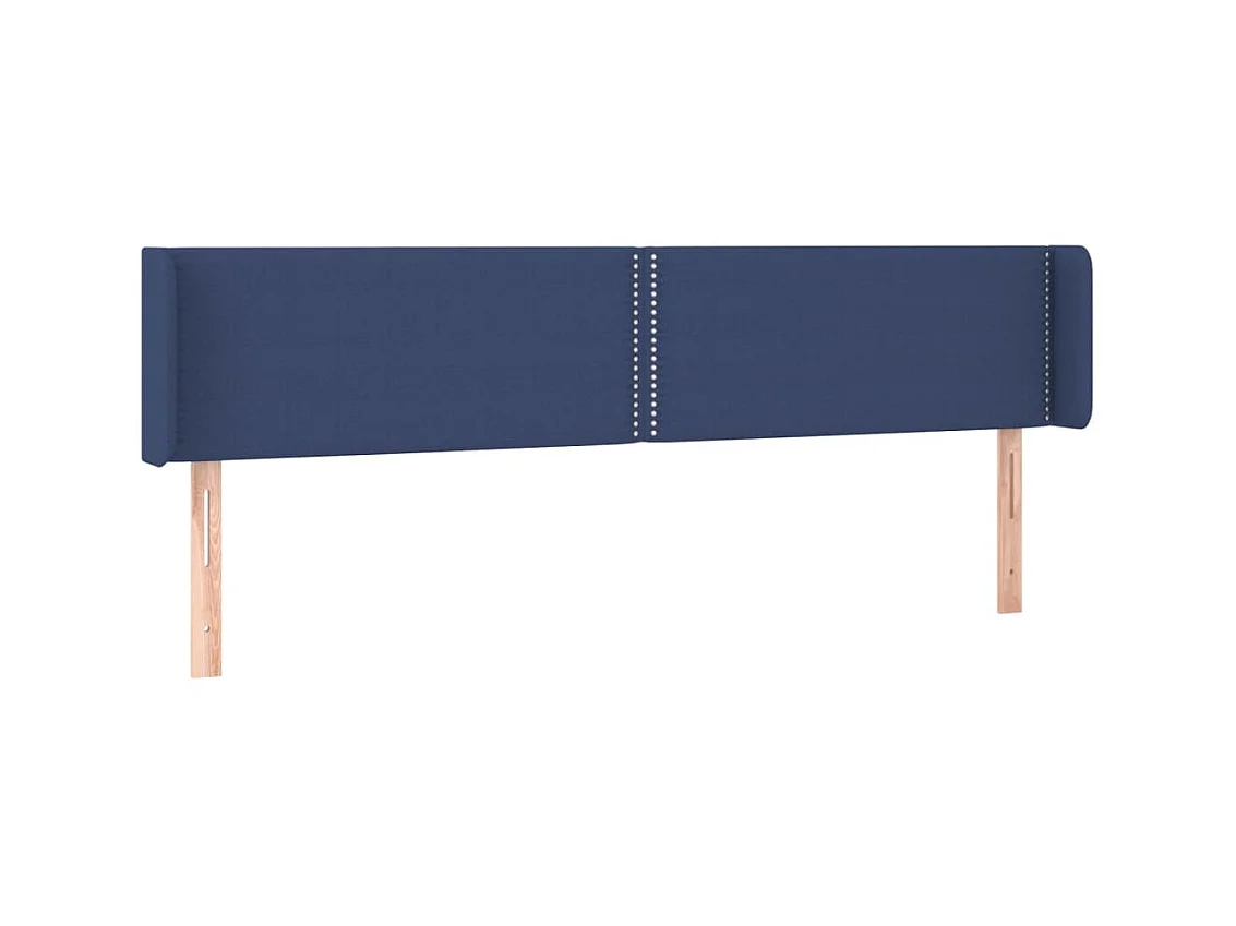 Testiera | Testata del letto ad Orecchio Blu 203x16x78/88cm in Tessuto