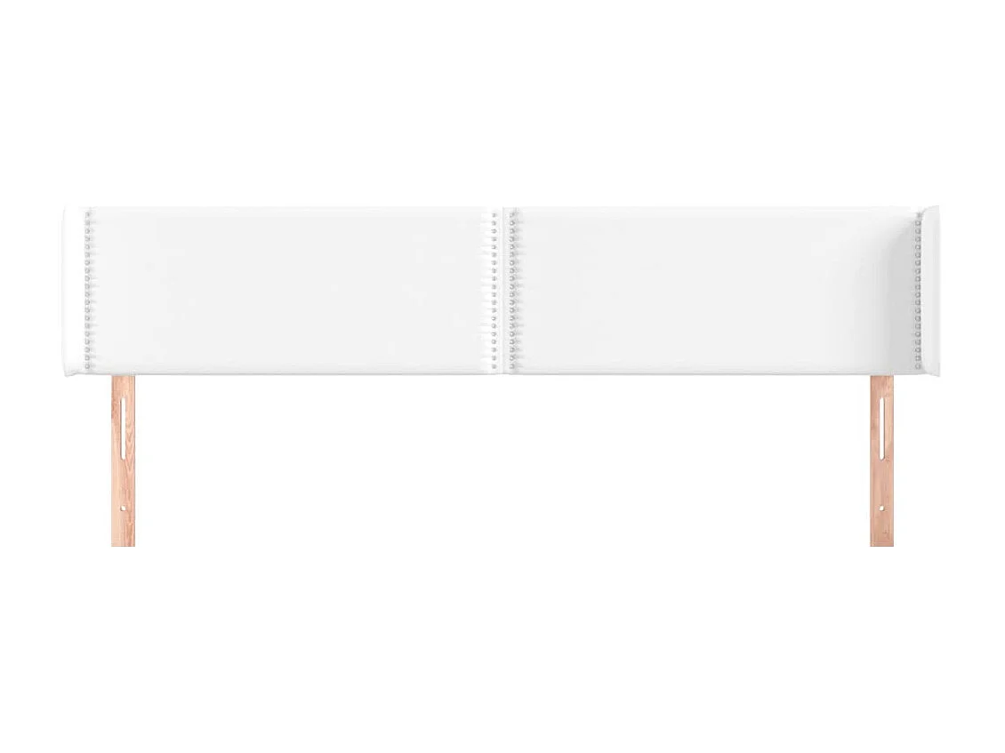 Tête de lit avec oreilles Blanc 203x16x78/88 cm Similicuir POI59054 BonneVie Meuble