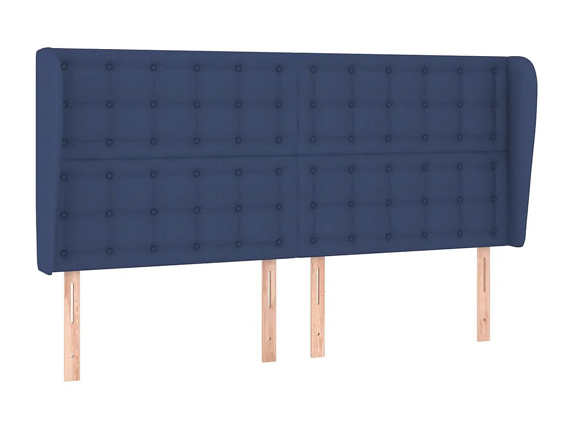 Cabeceira de cama c/ abas tecido 163x23x118/128 cm azul PT135673
