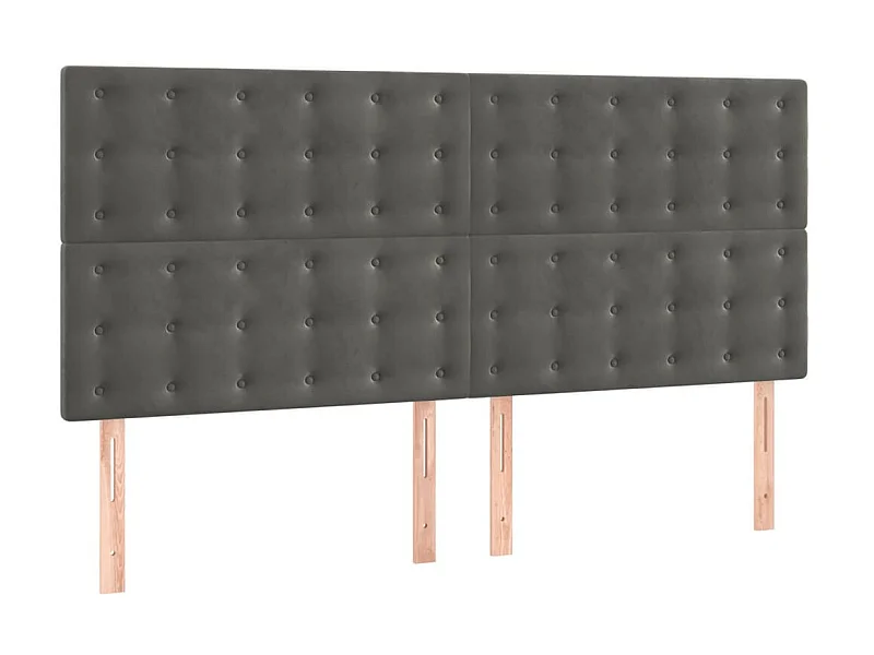 Cabeceira de cama 4 pcs veludo 100x5x78/88 cm cinzento-escuro PT996242