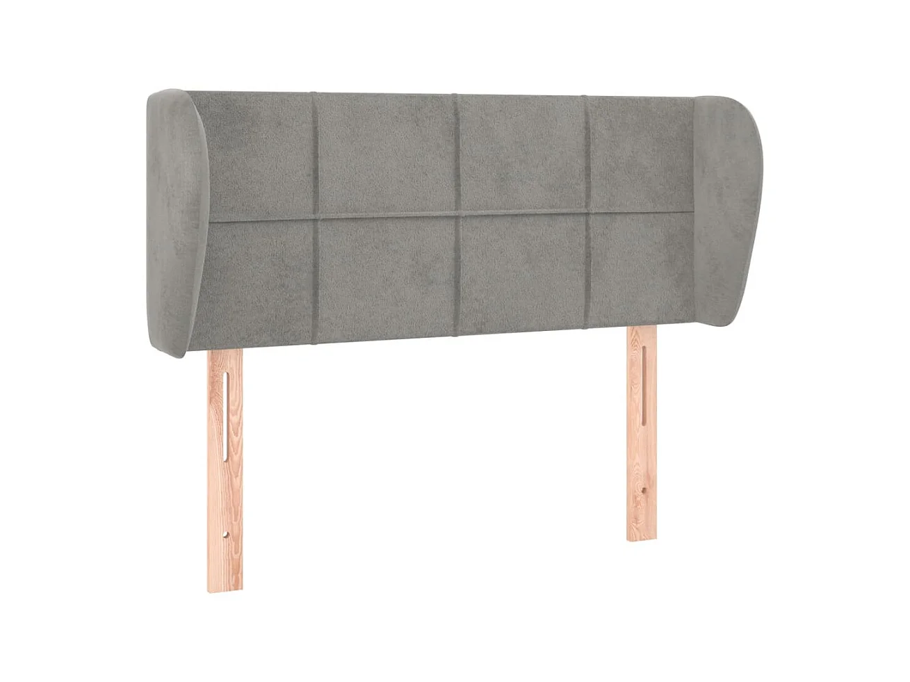 Testiera | Testata del letto ad Orecchio Grigio Chiaro 103x23x78/88 cm in Velluto