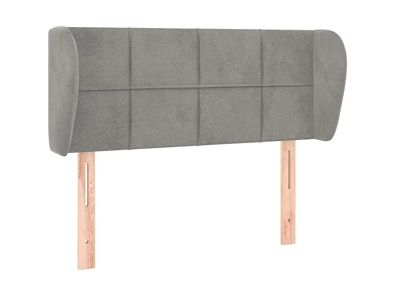 Tête de lit avec oreilles Gris clair 103x23x78/88 cm Velours POI59406 BonneVie Meuble