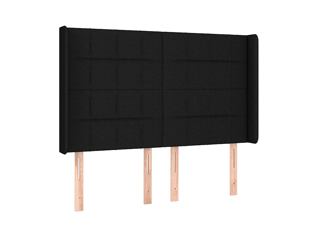 LED Kopfteil,Bettkopfteil Schwarz 147x16x118/128 cm Stoff -gkd441973