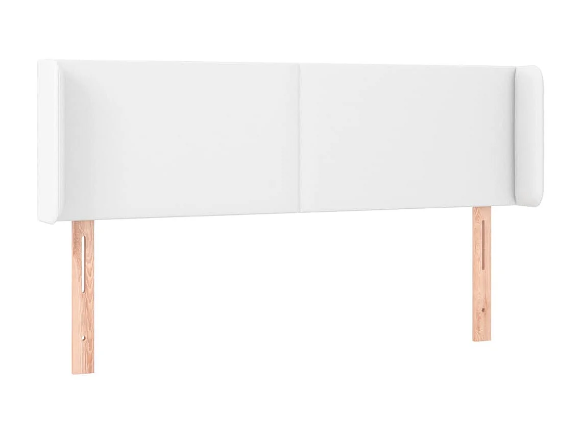 Cabeceira de cama c/ LED couro artificial 147x16x78/88cm branco PT591117