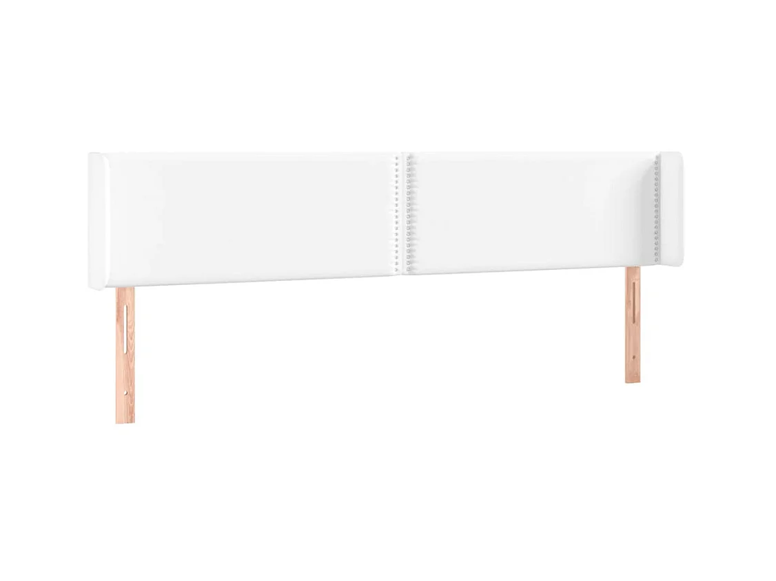Testiera | Testata del letto ad Orecchio Bianca 183x16x78/88 cm in Similpelle