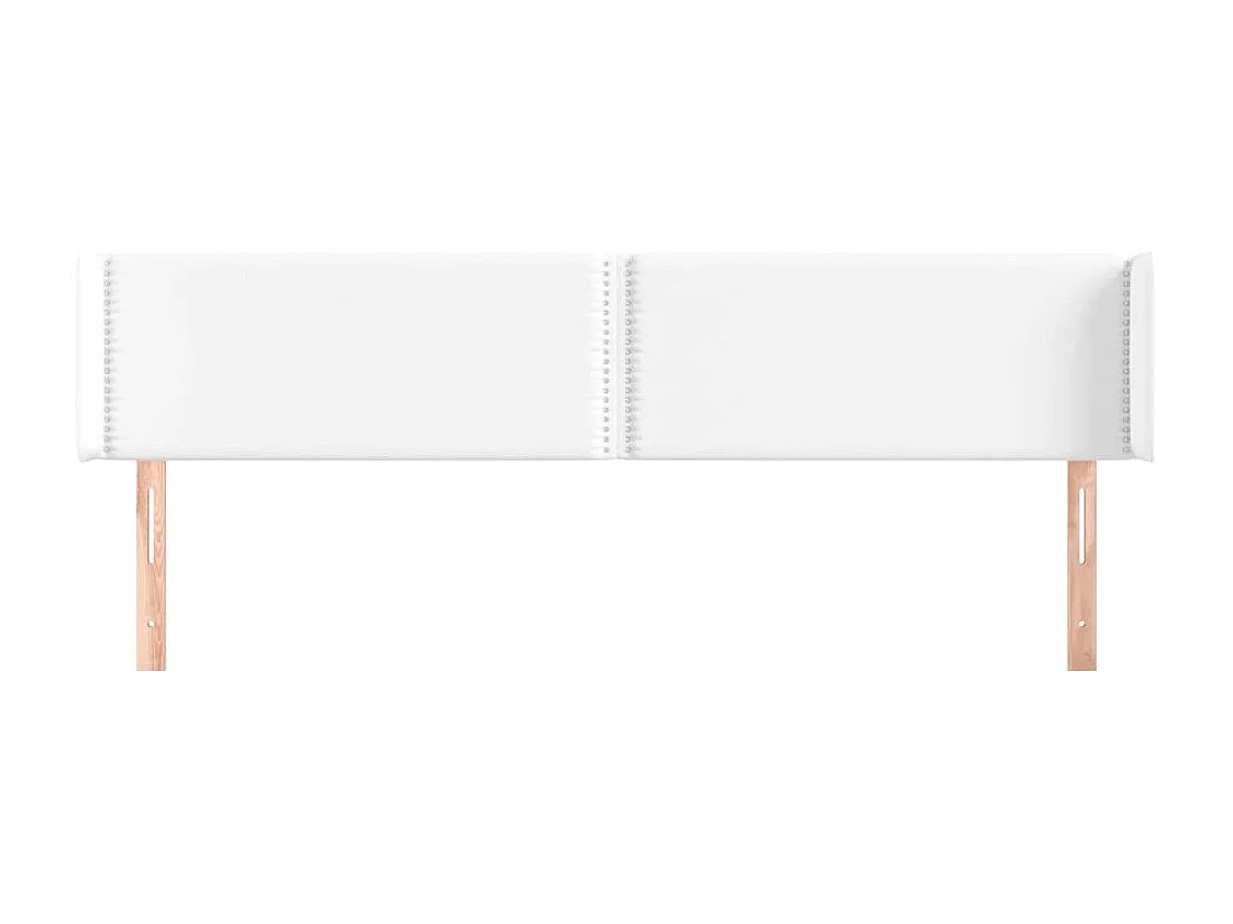 Tête de lit avec oreilles Blanc 183x16x78/88 cm Similicuir POI56855 BonneVie Meuble