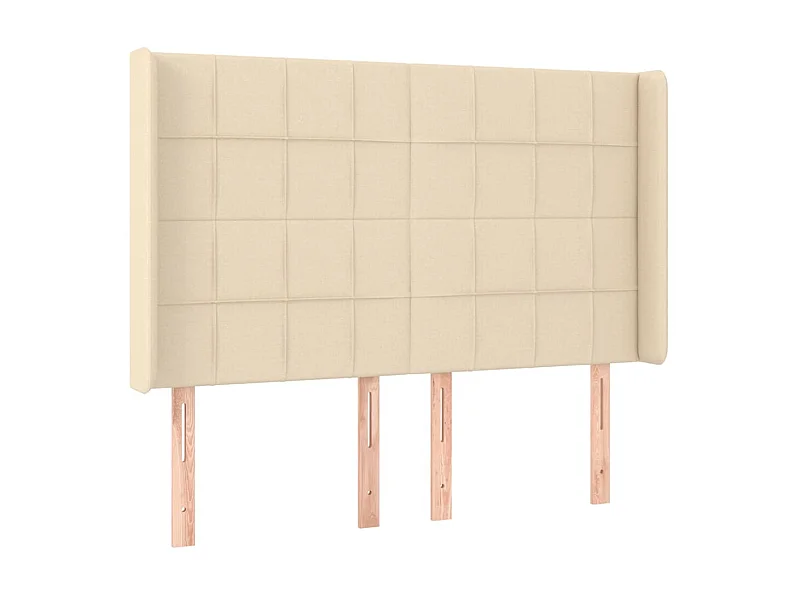 Tête de lit avec oreilles Crème 147x16x118/128 cm Tissu POI94167 BonneVie Meuble