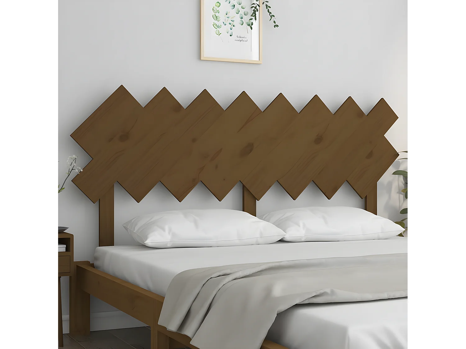 Tête de lit Marron miel 159,5x3x80,5 cm Bois massif de pin POI25103 BonneVie Meuble