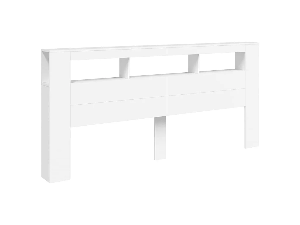 Hoofdeinde met LED 220x18,5x103,5 cm bewerkt hout wit NL316286