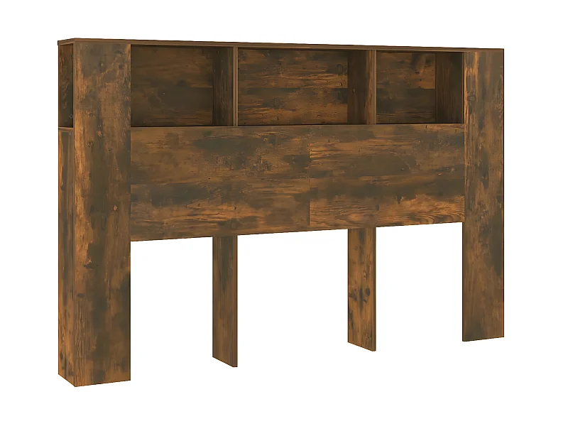 Armoire de tête de lit Chêne fumé 160x18,5x104,5 cm POI80113 BonneVie Meuble