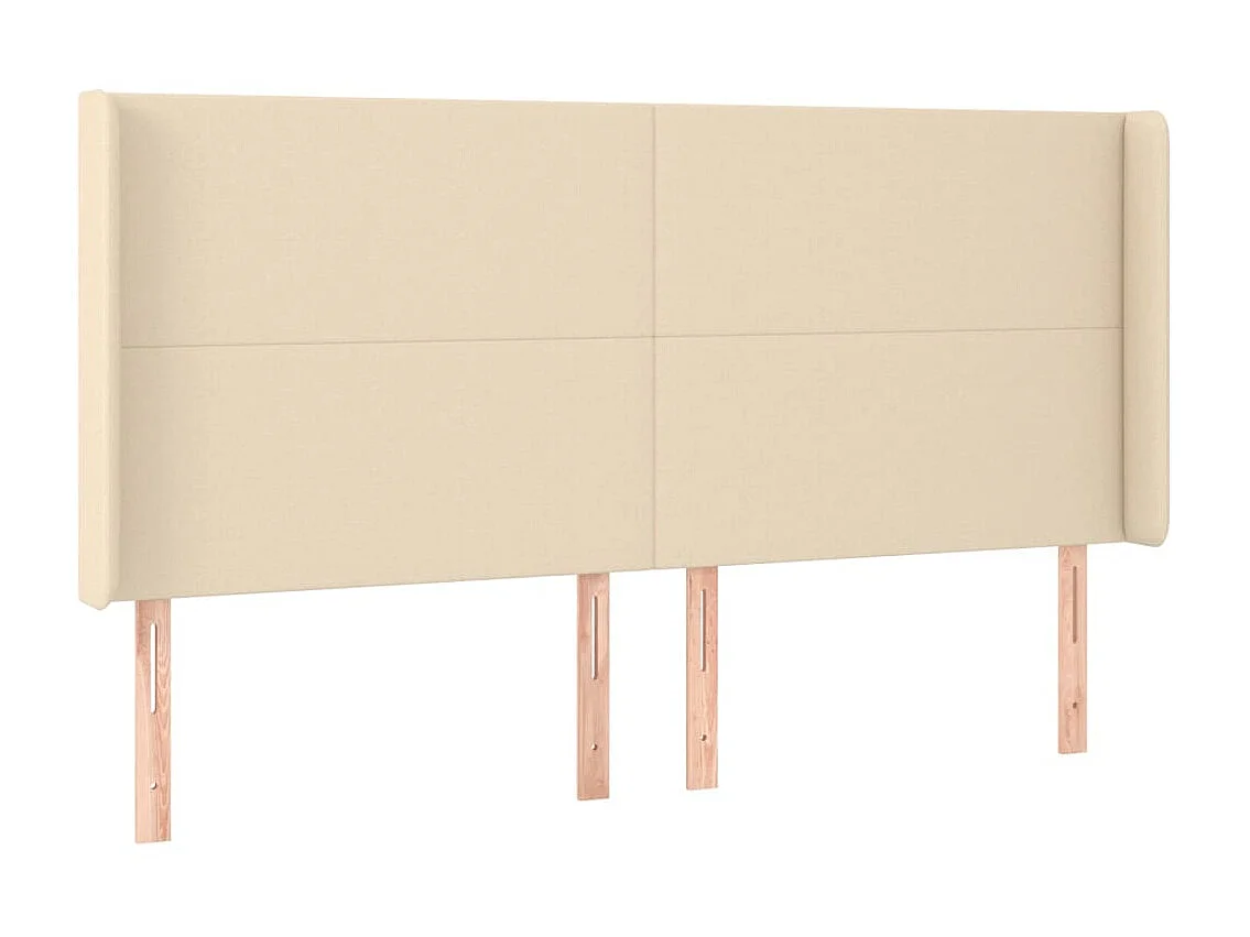 Tête de lit avec oreilles Crème 183x16x118/128 cm Tissu POI68990 BonneVie Meuble