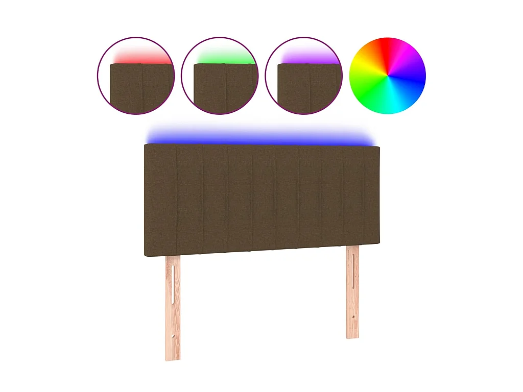 Tête de lit à LED Marron Foncé 90x5x78/88 cm Tissu POI25241 BonneVie Meuble