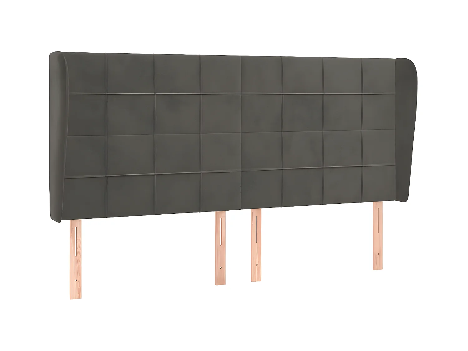 Hoofdbord met randen 183x23x118/128 cm fluweel donkergrijs NL800226