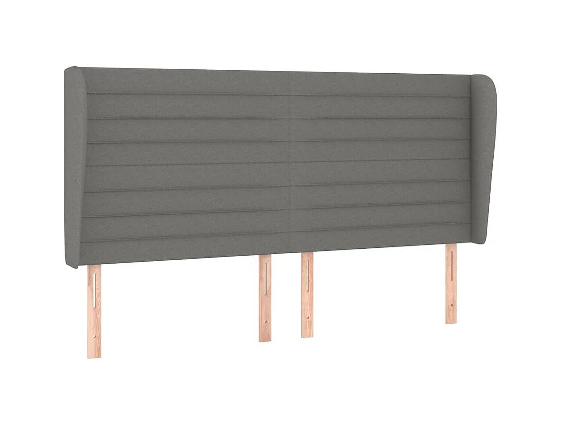 Testiera | Testata del letto ad Orecchio GrigioScuro 163x23x118/128cm in Tessuto