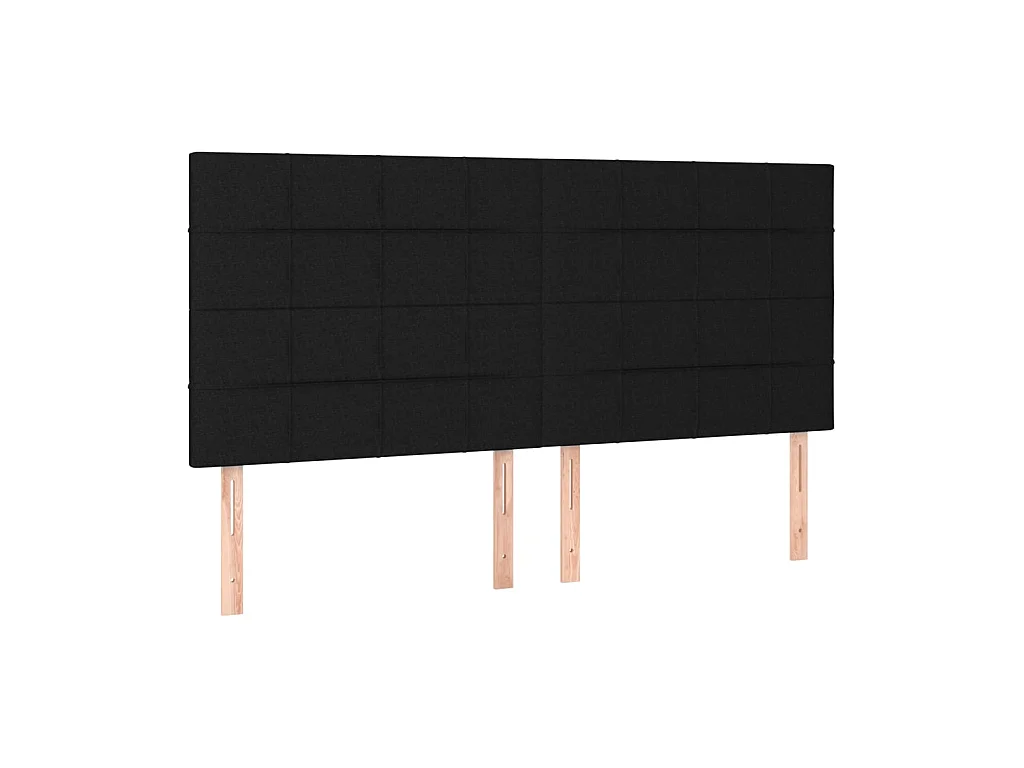 Têtes de lit 4 pcs Noir 100x5x78/88 cm Tissu POI77188 BonneVie Meuble
