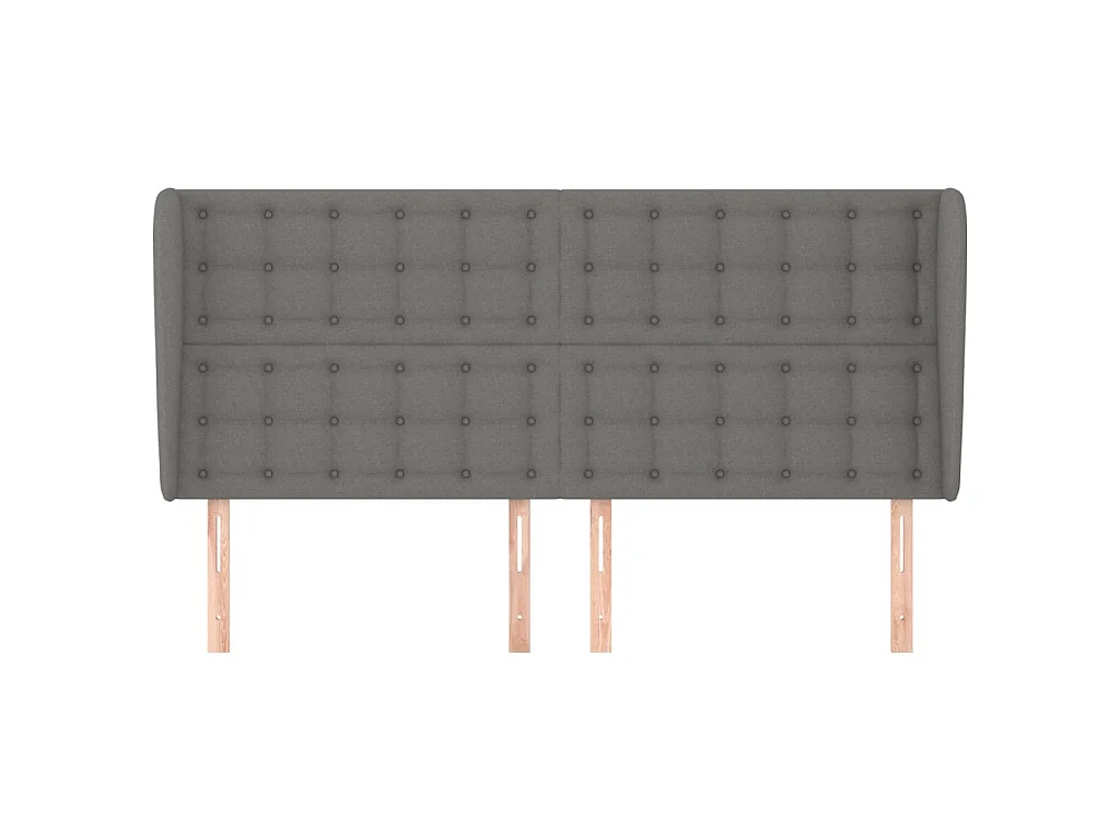 Kopfteil,Bettkopfteil mit Ohren Dunkelgrau 163x23x118/128 cm Stoff -gkd708276