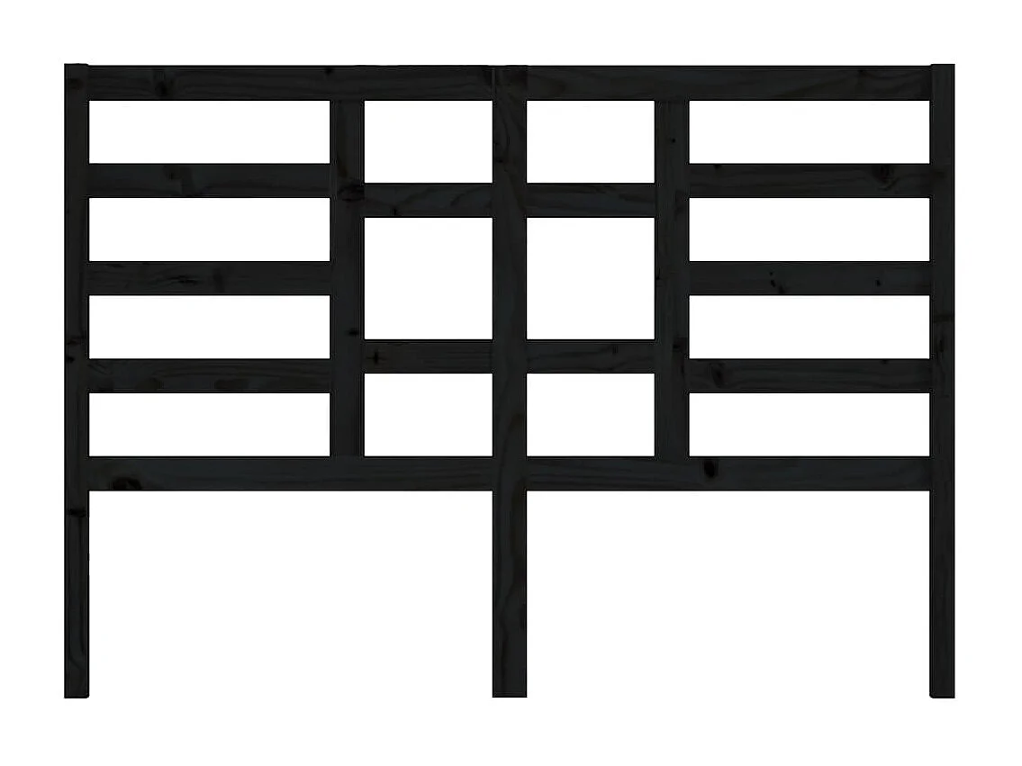 Tête de lit Noir 126x4x104 cm Bois massif de pin POI70071 BonneVie Meuble