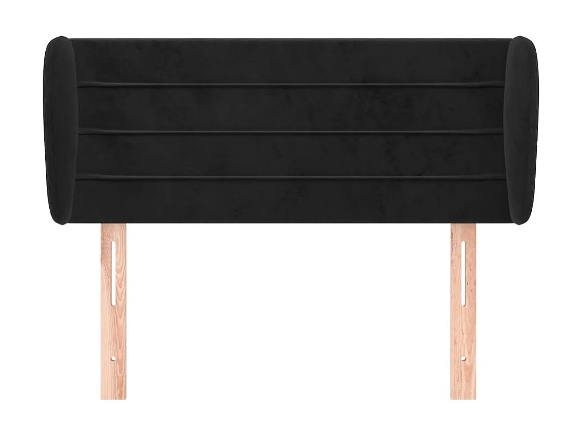 Cabeceira de cama c/ abas veludo 93x23x78/88 cm preto PT490609