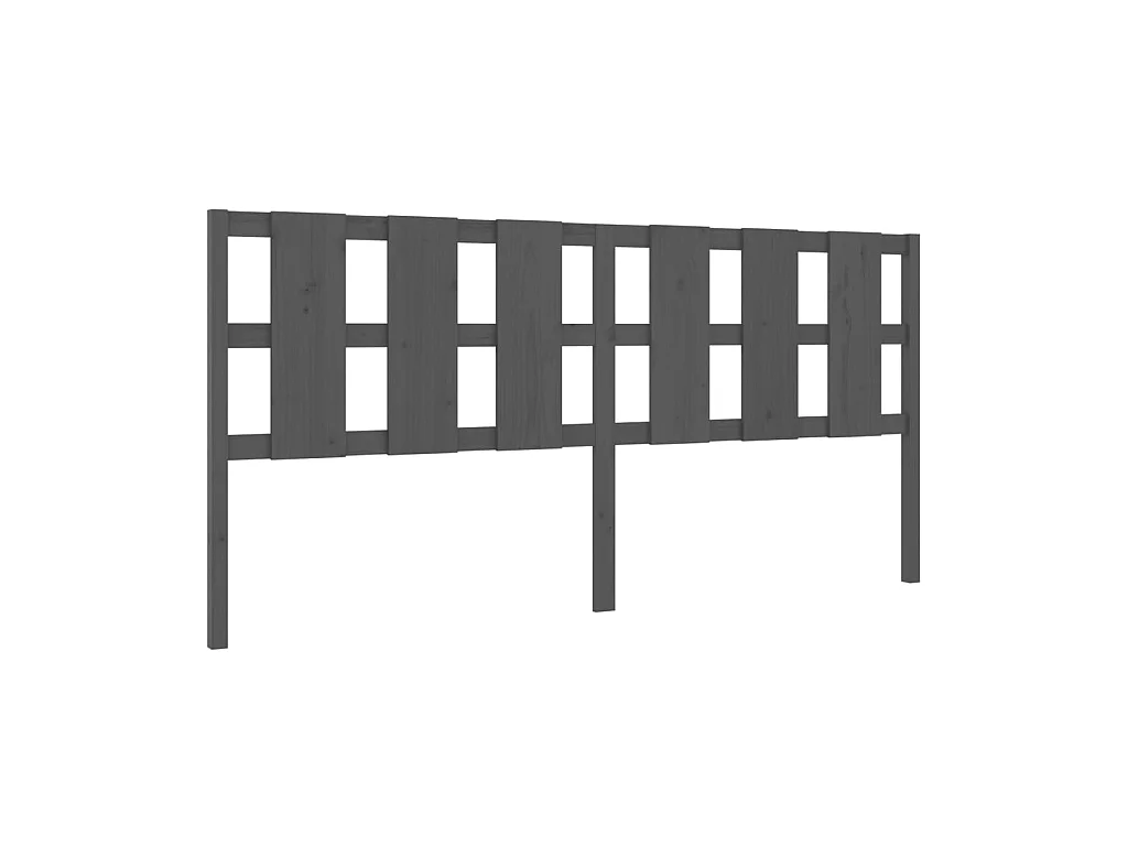 Tête de lit Gris 205,5x4x100 cm Bois massif de pin POI39938 BonneVie Meuble