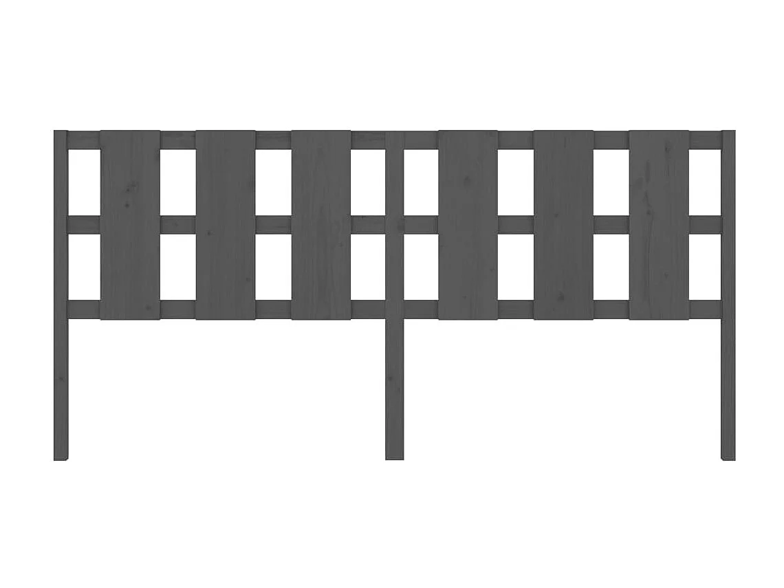 Testiera | Testata del letto per Letto Grigia 205,5x4x100 cm Legno Massello di Pino