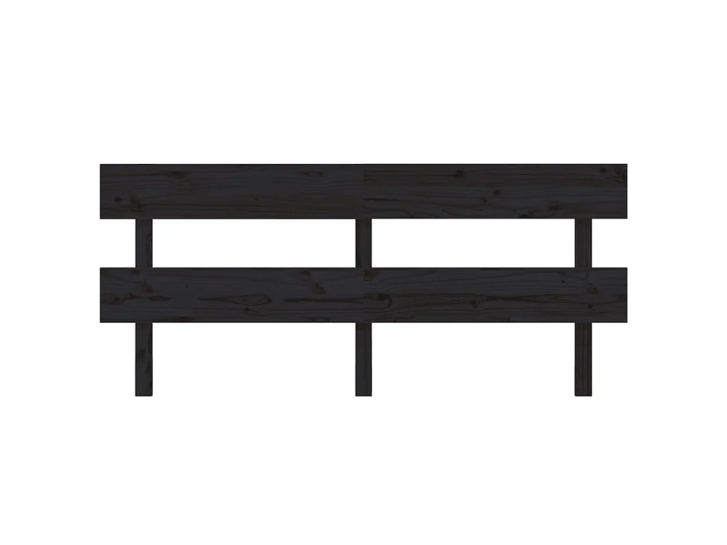 Cabecero de cama madera maciza de pino negro 184x3x81 cm ES41879