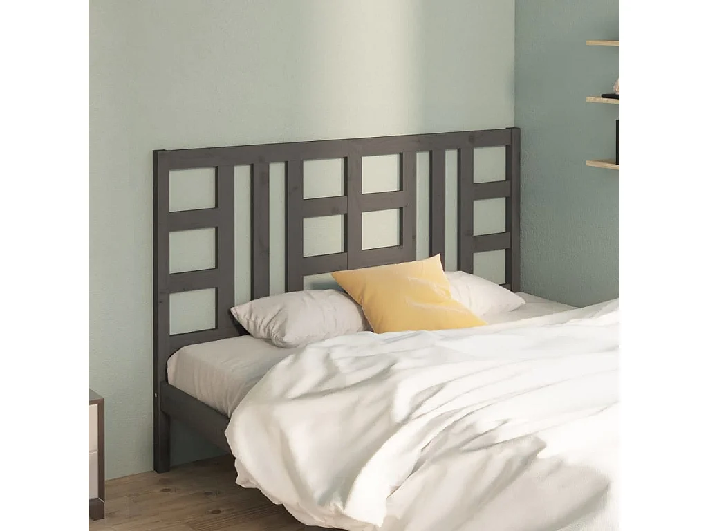 Testiera | Testata del letto per Letto Grigia 126x4x100cm in Legno Massello di Pino